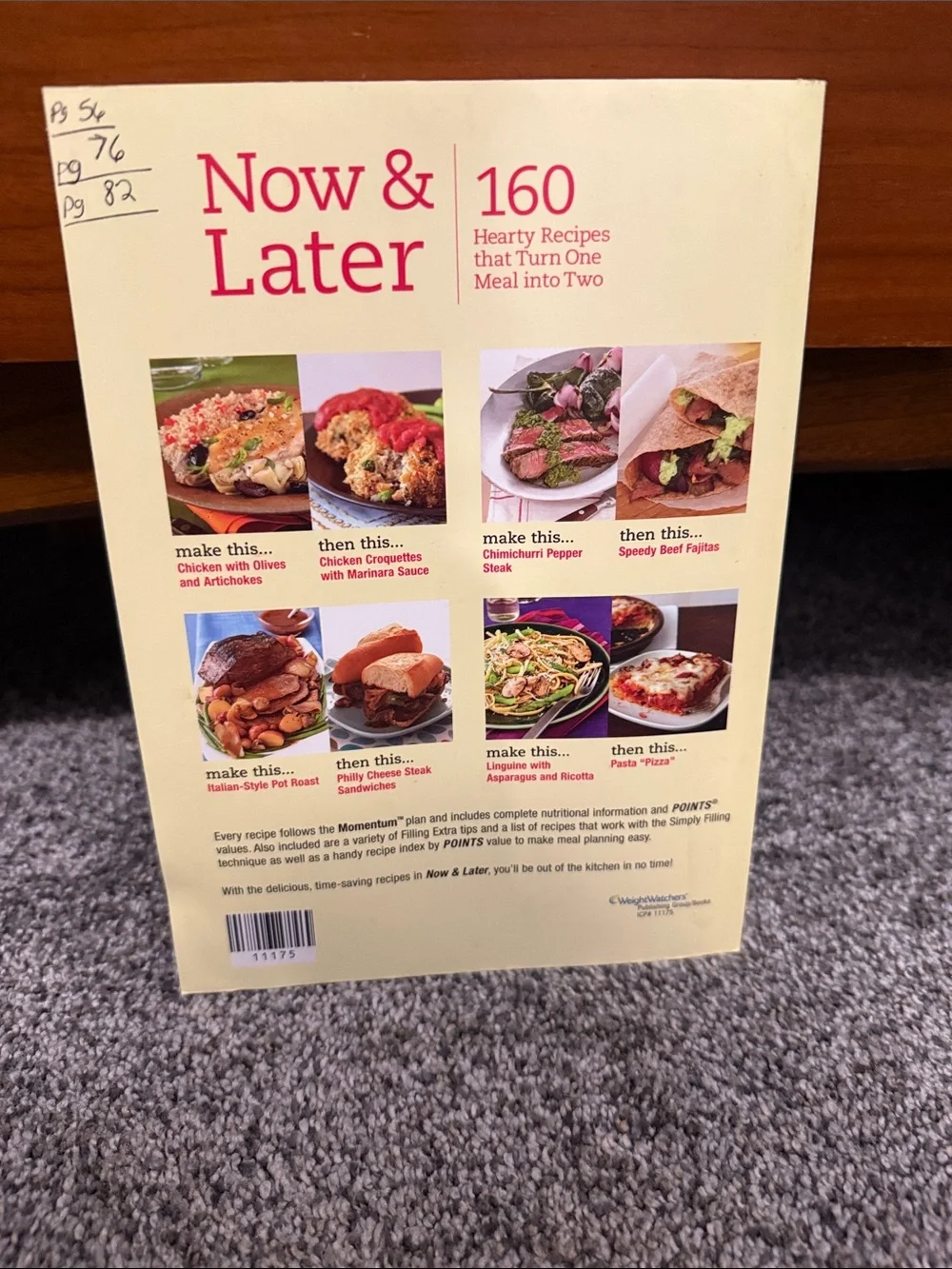 Weight Watchers Now & Later Cookbook - Yellow and Black Cover